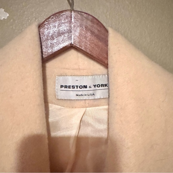 Vintage Preston & York Wool Longline Overcoat Beige Size 12 - Picture 3 of 9